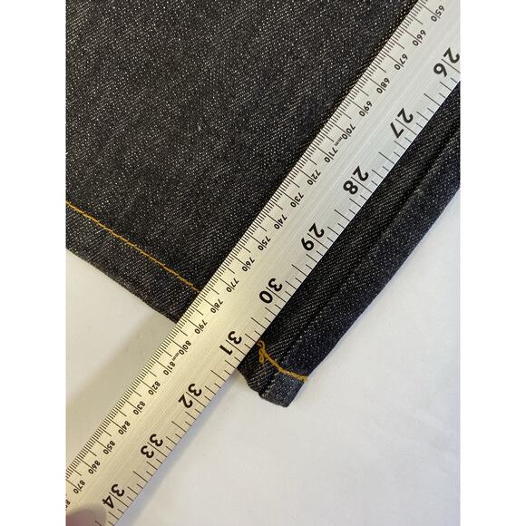 Vintage YK2 Five Pointz Dark Wash Embroidery Distressed Jeans Back Pocket 32x31 - Picture 3 of 10